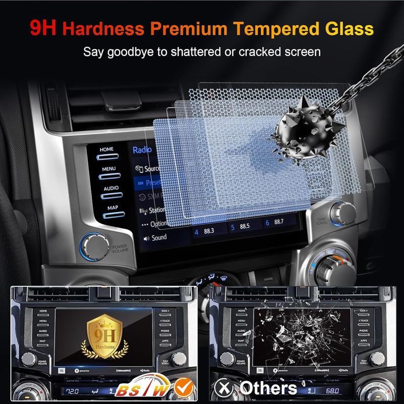 BSTW Screen Protector for 2020-2024 Toyota 4Runner 8-in Accessories - 9H Anti-Scratch Tempered Glass Protective Film - Image 4